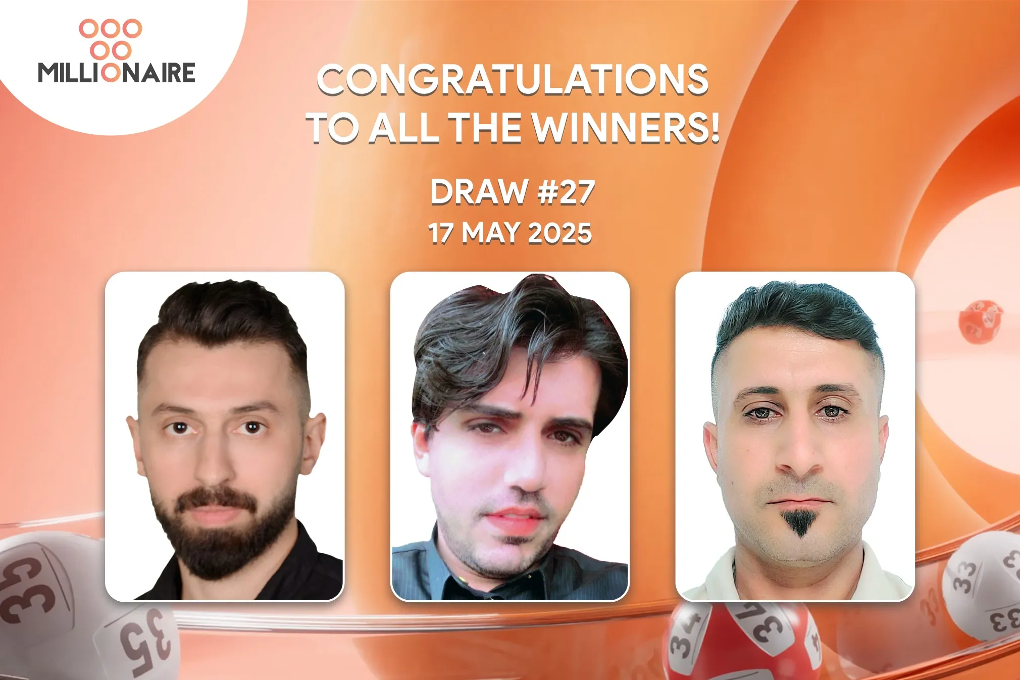 Millionaire’s draw 27 makes history:  One participant claims 3 of 5  guaranteed 1 million IQD prizes