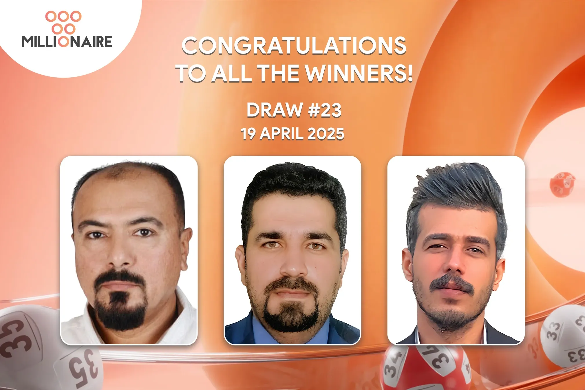 New voices, same trust in Millionaire:  Draw 23 welcomes 5 more guaranteed millionaires from the UAE and Iraq 